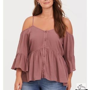 Torrid shoulder cut out shirt